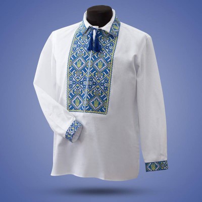 Embroidered shirt "Trident small" collar